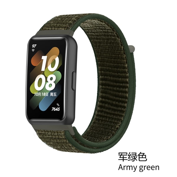 Nylon Rem För Huawei band 7 8 Sport Rem Smartwatch tillbehör Justerbart Ersättningsarmband För Huawei watch 78 Army green For Huawei 7