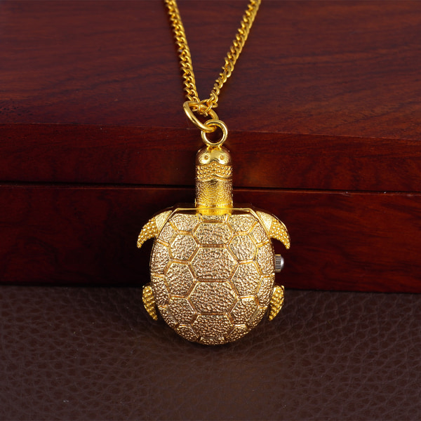 Creative Little Turtle Watch Halsband Vintage hängande watch med kedja Långt halsband kvarts watch Golden