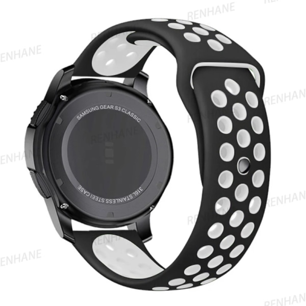 22 mm 20 mm watch för Samsung Galaxy Watch 6 5 4 3 Classic 47 mm 43 mm Pro 45 mm 40 mm 44 mm silikonarmband Huawei GT/3/2 Band Black White Samsung Watch 6 44mm