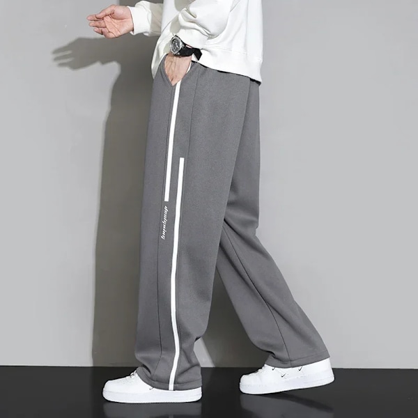 2024 Nya Sweatbyxor Män Baggy Joggers Bredben Byxor Neutral Andas Lös Utomhusbyxor Mode Design Jo. Gångbyxor black 75-80KG 2XL