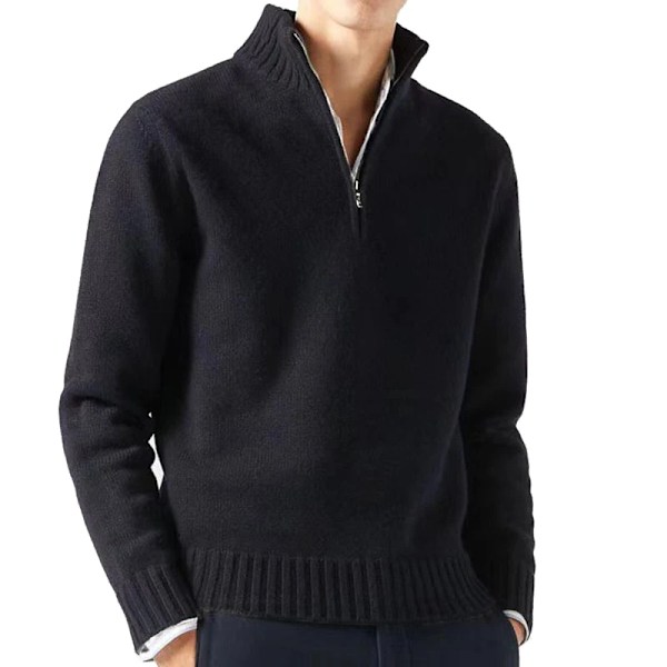 Höst Män Turtlenickor Tröjor Sticka Pullovers Solid Färg Lång Ärm Tröja Man Casual Dagliga Krig M Lackar Blue Asian L(50-60Kg)