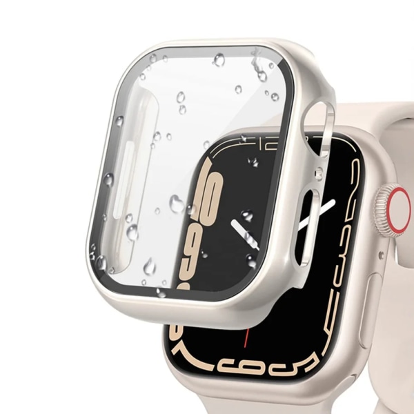 Glas+ Cover för Apple Watch case 44 mm 40 mm 45 mm 41 mm 42 mm 38 mm iWatch 8 3 7 SE Skärmskydd Apple watch series 9 Tillbehör starlight 45mm series 7 8 9