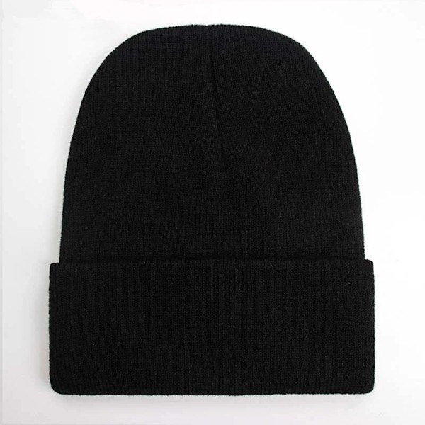 Solid Unisex Beanie Efterår Vinter Uldblandinger Blød Varmt Strikket Hat Mænd Kvinder SkullCap Hatte Gorro Ski Hatte 24 Farver Beanies Dark blue