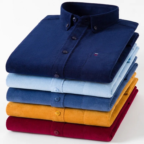 Plus Size 6XL 7XL Manchesterskjorta för män Långärmad Basic Casual Enfärgad Vintage Standard-fit Business Klänning Skjortor Mjuka toppar A-8801 38 165CM 50KG