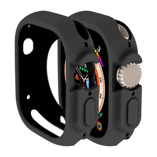 Cover För Apple Watch ultra 2 49mm 44mm 40mm 45mm 41mm 42mm 38 Tillbehör Silikon Bumper Protector iWatch serie SE 4 3 6 7 8 9 black 49mm ultra-ultra2