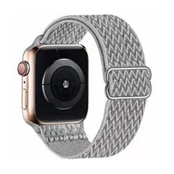 Scrunchie -rem för Apple Watch Band 44mm 40mm 38mm 42mm 49mm Elastiskt nylon IWatch Series Ultra 7 8 9 Se 3 6 45mm 41mm W light grey 42mm 44mm 45mm