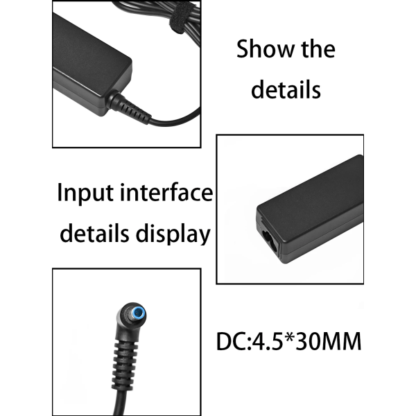 19.5V 2.31A 4.5*3.0mm 45W Laptop AC Power Adapter Laddare för HP Stream X360 11 13 14 Searies 741727-001 740015-001 Tpn-Q155 UK