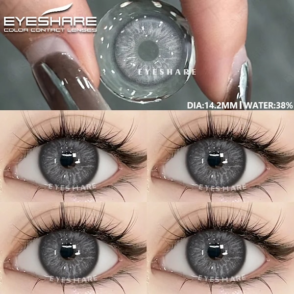 Eyeshare Nya Färg Kontaktlinser Gröna Linser För Ögon 1 Par Naturliga Look Brun Linser Grå Pupiller Lens Skönhet Göra Årlighet NICOSIA-BROWN 0