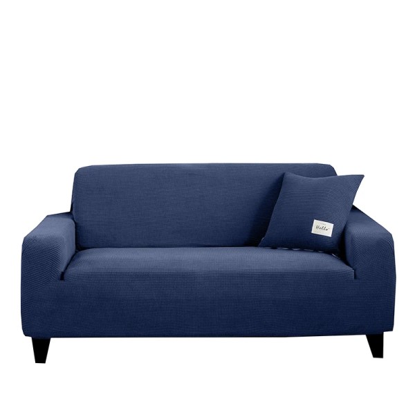 Elastiska sofföverdrag till vardagsrummet Geometrisk fåtölj Stickad majs rutnät Tyg soffa Slipcovers Stolskydd Heminredning Dark Blue 5Seat 300-380CM