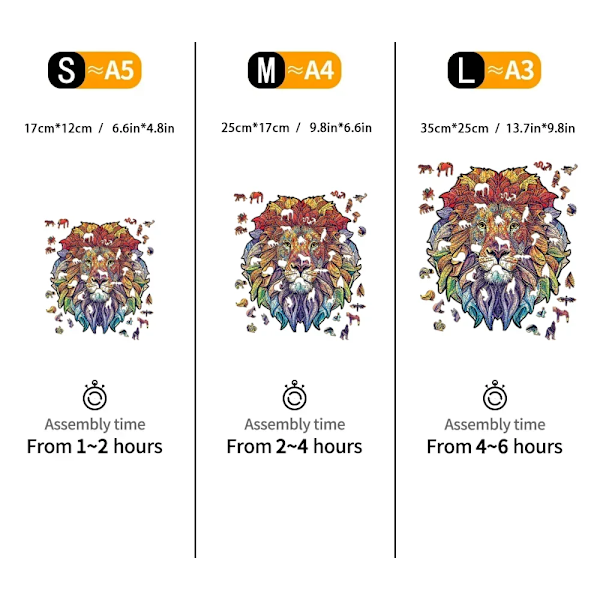 Lejonfest Träpusselspel För Barn Pussel Vuxna Pedagogiska Leksaker Hjärngympa Intelligens Pussel Pussel Leksak Modell Diy TT-CFANG-5182-A4-BH