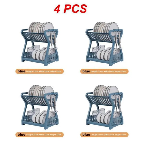 1~10 kpl Koti päivittäinen keittiövälineet astiankuivausteline säilytysteline monitoiminen syömäpuikko teline ruokailuvälineet kuivausteline alusta Blue 4PCS