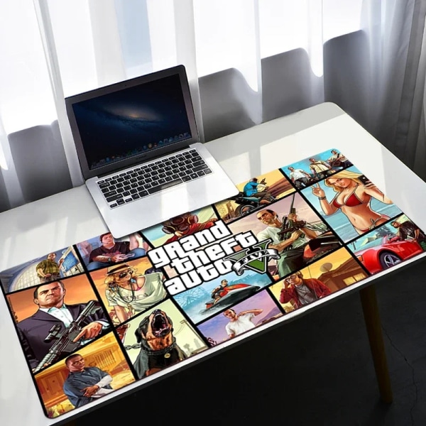 PC Gamer Tangentbord Gta 5 Skrivbordstillbehör Stor anpassad musmatta Anime Gaming Musmatta Dator Bordsskåp Matta Mause Matta BH000607 400x700x2mm