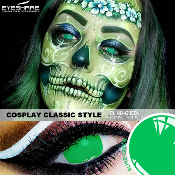 Eyeshare 2 kpl Cosplay-värilliset piilolinssit Anime-piilolinssit Siniset silmälinssit Vuosihullut Halloween-meikki Värikäs linssi HD61-BLUE