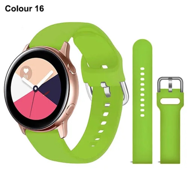 20 mm 22 mm silikonband för Samsung Galaxy Watch Active 2 Watch 3 4 5 6 45 mm 42 mm 47 mm Gear S3 Armbandsrem för Amazfit bip Color 16 for amazfit gtr 47mm