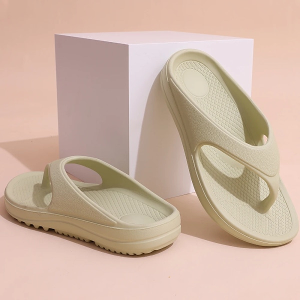 Goosecret Tykke Bund Flip Flops Til Kvinder Og Mænd Sommer Yoga Måtte Udendørs Strand Thong Sandaler Til Brusebad Icke-Slip Blød Toffel Balck 2 41(9.8 inch)