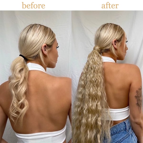 Merisihair Syntetiska Majs Vågiga Långa Ponytail För Kvinnor Hårpiece Wrap Runt Hårpiece Hår Extensions Svart Brun Pony Tai Tai Hårförlängningar L Q19-1 34inches