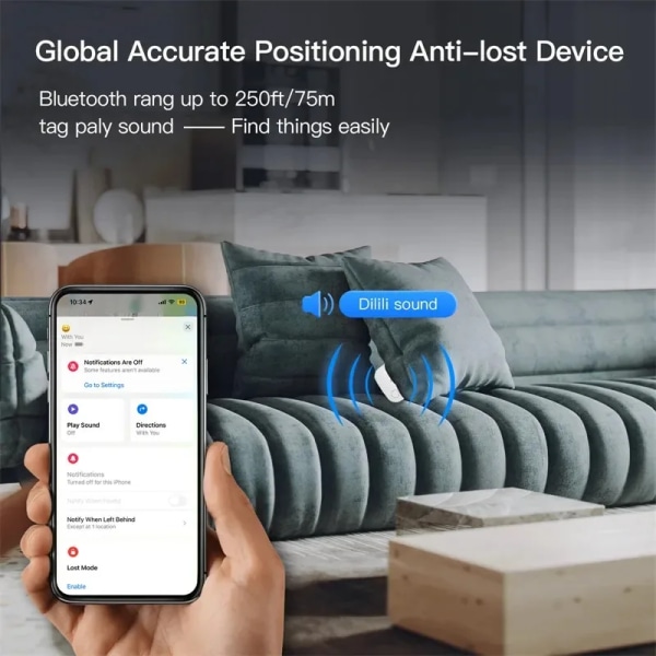 Smart Bluetooth-kompatibel GPS Tracker för Air Itag Via IOS Hitta min app för att hitta kortplånbok iPad-nycklar Barn Hund Anti-förlorad larm 2Pc black