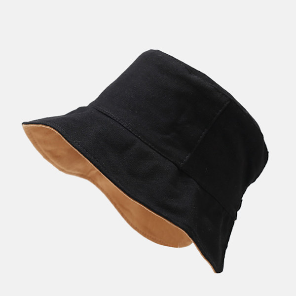 Bucket Hatt Kvinnor Våren Och Sommaren Japanska Enkel Dubbelsidig Solskydd Hatt Koreanska Stil I Ponytail Sun-Proof Basin Hattmode Khaki Free Size