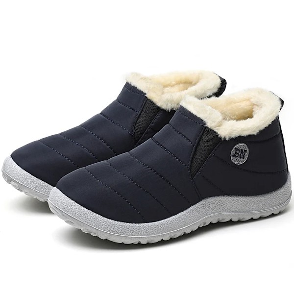 Herrskor Vinterstövlar Varma Päls Ankle Boots Vattentäta Snöskor Par Vinter Casual Sneakers Lätta Booties Män Blue 43(EU41.5)