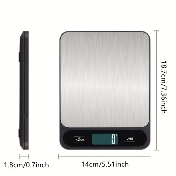 1st hög precision 10 kg digital köksvåg, bakning och gramviktsvåg med digital display - liten bordsvåg för exakta mätningar