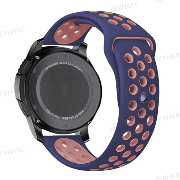 22 mm 20 mm watch för Samsung Galaxy Watch 6 5 4 3 Classic 47 mm 43 mm Pro 45 mm 40 mm 44 mm silikonarmband Huawei GT/3/2 Band Tibetan Blue Pink Samsung Watch 6 44mm