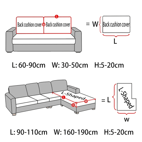 Supermjuk cover Sittdynfodral Vanligt färg Stretch Tjockt cover Sektionssoffa L-form Hörnfåtöljsöverdrag Beige gray Normal Size (S)-1pc