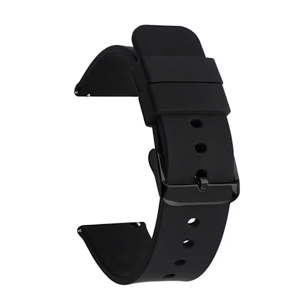 12/14/16/18/20/22/24mm Silikon Snabbspänne Armband för Samsung Galaxy 6 4 5 Pro Huami Huawei Garmin Smartwatch Black B 24mm