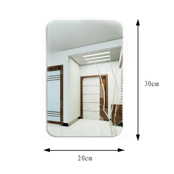 3D DIY Akryldekaler för hembadrum Reflekterande yta Ovalmönster väggdekaler Spegelklistermärken Hembadrumsdekoration B-1PC