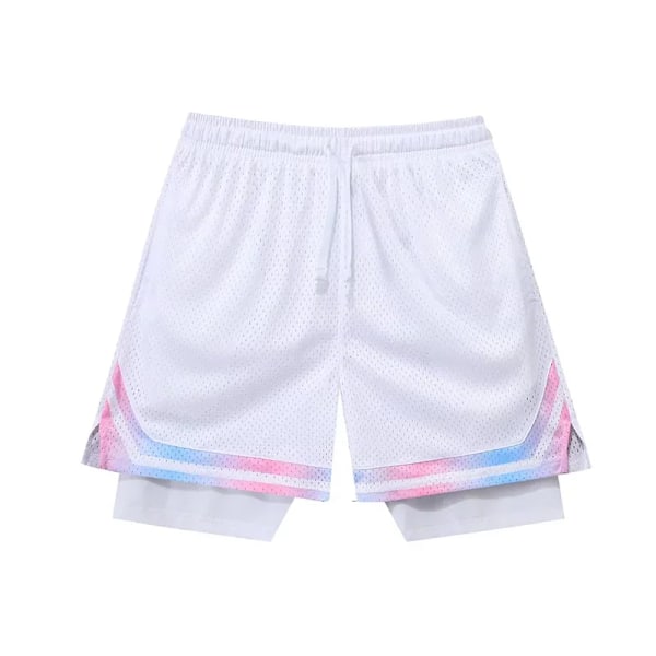 Väärät Kaksi Koripalloshorts Löysät Amerikkalaiset Anti-Valo Miehet Naiset Pallohousut Kesälaadun Harjoittelu Juoksu Urheilu Viiden Pisteen Housut 311A white XXL