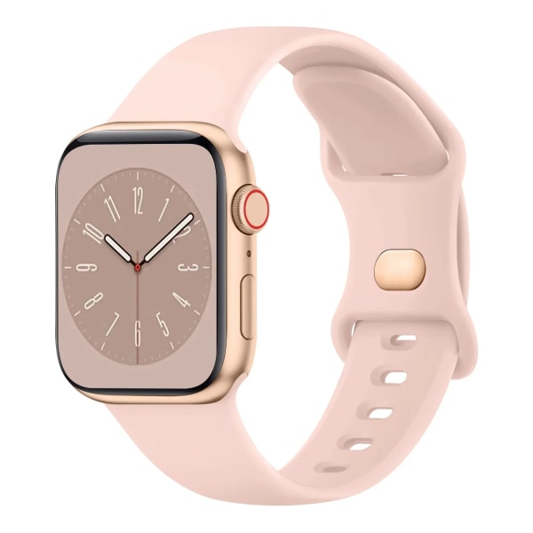 Mjukt silikonband för Apple Watch 8 7 6 5 4 3 SE Armband för IWatch Ultra 49 mm 45 mm 41 mm 40 mm 44 mm 38 mm 42 mm watch Pink Sand