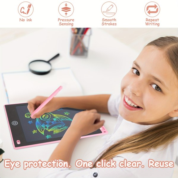 1st LCD-skrivplatta, elektronisk rittavla, raderbar rittavla, klotterblockleksaker för barn Vuxna lärande och utbildning, 25,4 cm 1pcs 25.4 Cm （pink ）