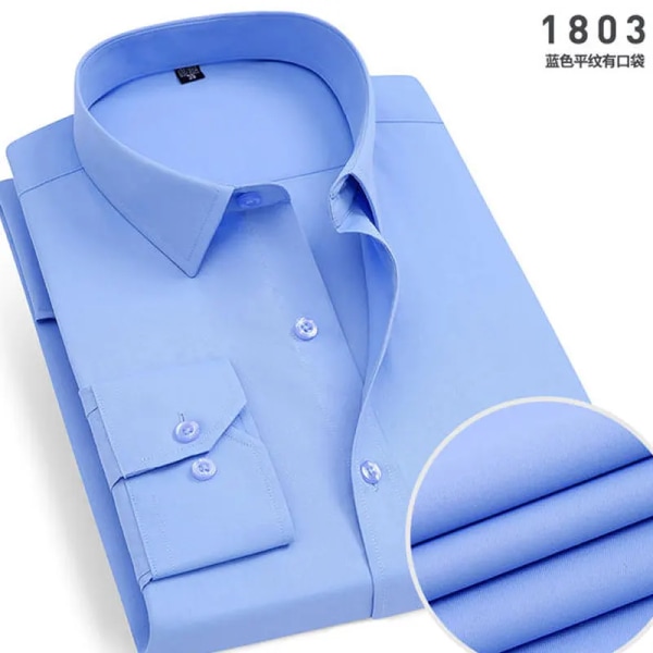 Vårnyhet Randig långärmad tröja för män Strykfri Anti-rynkor Bekväm Andas Business Casual Mode Slim Fit 10 44
