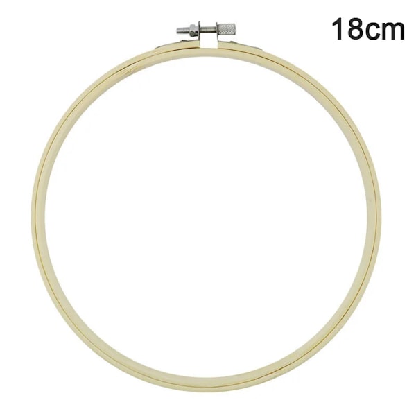 Gummi Efterliknar Trä Hoop Circle Broderier Cirkel Runda Bambu Diy Konst Hantverk Cross Stith Syning Behöver Arbeta Verktyg Blomkrans Bamboo 18cm