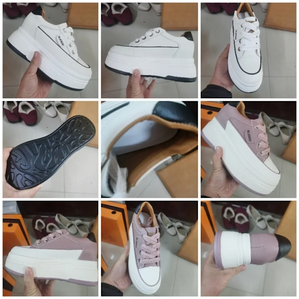 Fujin 9Cm Ko Ruskind Ægte Læder Kvinder Vulkaniserede Sko Platform Wedge Skate Ombordstigning High Brand Heels Casual Sommer Sho Er beige no plus 33