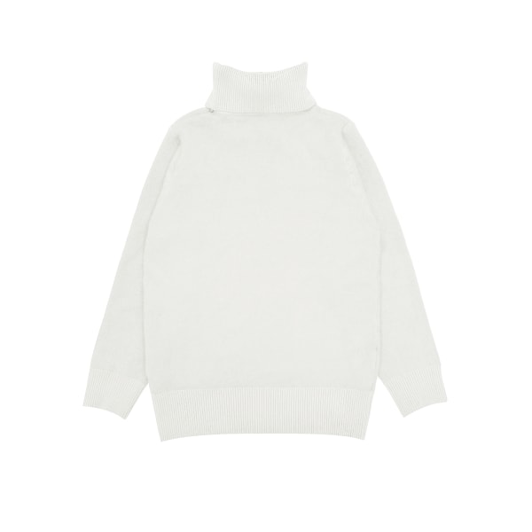 Solid tröja med turtle Neck, Casual långärmad thermal för höst och vinter, damkläder White S(36)