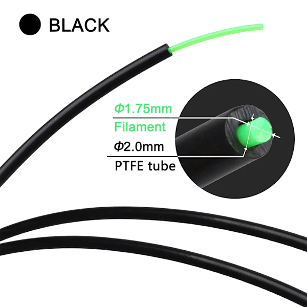 3Dsway 3D-tulostinosat 1M 2M PTFE-putki Teflon-torvi Bowden-ekstruuderi 1,75 mm Id2mm Od4mm Leikkausfilamenttiputkella Ender3:lle White 2M PTFE