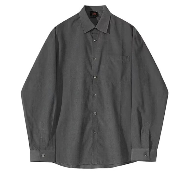 Langærmet skjorte til mænd - Mode mærke håndsignatur virksomhed ung casual undertøj Idle Style Rock Mænds tøj forår og efterår ny Grey XXL