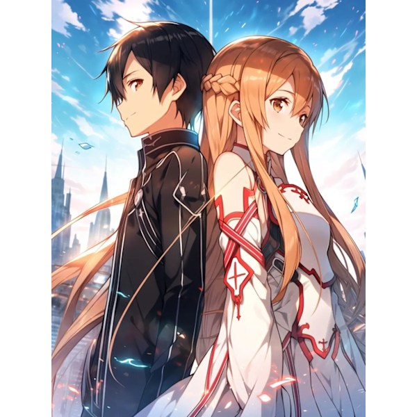 5D Japan Anime -hahmot Timanttimaalaus Sword Art Online -kuva DIY Täysi mosaiikkitimanttibrodeeraus Kristalli Kotitaidekoriste 9 Square 30x40cm