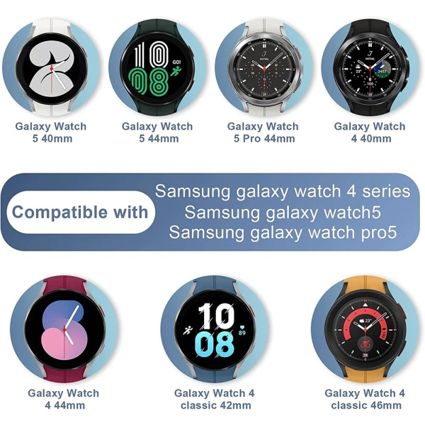 Silikonrem till Samsung Galaxy Watch 5 Pro 45 mm Galaxy Watch 6 5 4 44 mm 40 mm magnetiskt spänne för watch 6 Classic 43 47 mm Black Gray Galaxy Watch 4 44mm