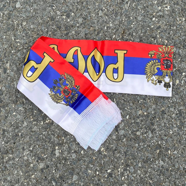 14*130cm ryska flaggan Custom Scarf fotbollslag Scarf Printing Satin Russian banner Blue and White Stripe 14 x 130cm