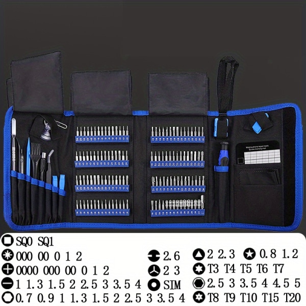 142-i-1 set, elektronikprecisionsskruvmejsel med 120 bitar, nödvändiga verktyg för demontering, magnetisk reparationsverktygssats för iPhone 147-in-1(120 Bits)