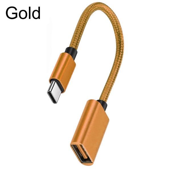 Adaptateur OTG USB mot typ C, anslutning för Xiaomi Samsung S20 Huawei, omvandlare av kabel till MacPlePro Gold