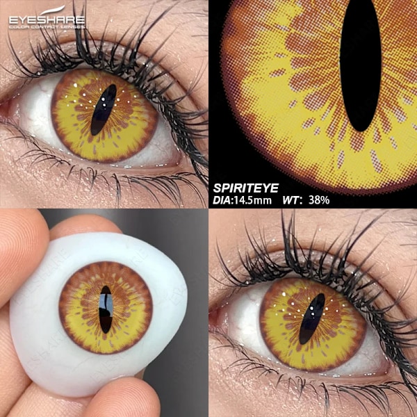 Eyeshare 1Pair Crazy Halloween Färg Kontaktlinser För Ögon Anime Cosplay Färgade Linser Kontakt Lens Beaute Ögonsminkning GOLDENEYE-BLUE 0