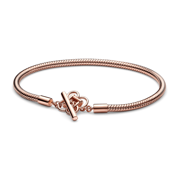 925 Sterling Silver Charm Bead Armband för Kvinnor Original Rose Gold Charms Hjärta Armband Bangles Snake Chain Diy Smycken CPB005 20cm