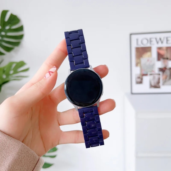 20 mm 22 mm rem för Samsung Galaxy Watch 5 Pro 40 mm 44 mm 45 mm aktiv 2 växlar S3 Akrylband för Huawei GT/2/3/ Pro armband Blue Watch 4 Classic 42mm