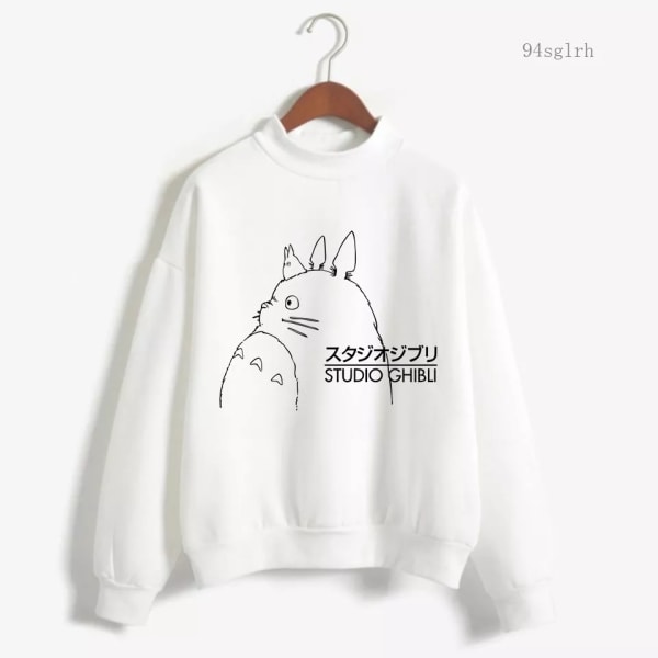 Totoro Kawaii Rolig Cartoon Hoodie Dam Harajuku Ulzzang Sweatshirt Söt Anime Pullover Vinter Varma Toppar Kvinna 15611 L