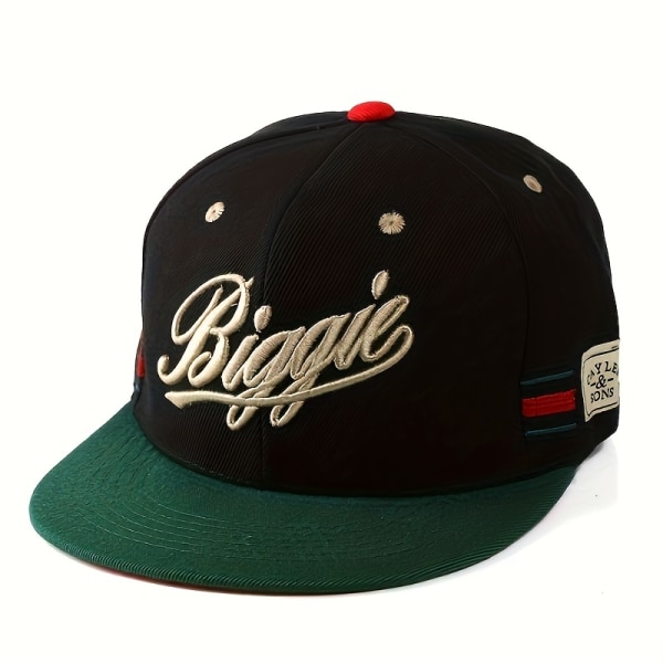 2st BIGGIE Hip Hop Hat Cap med platt brätte, Casual Mode Justerbar Cap Unisex Black