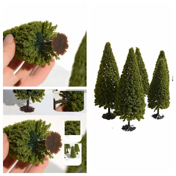 10 Datorer Modell Pine Träd Miniatyr Pine Träd Skog Tåg Järnväg Krig Spel Layout Diy Landskap Sceneri Jul Inredningar 8.5cm-7