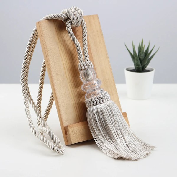 1 kpl Tassel Verhopidike Rep Ikkuna Tarvikkeet Crystal Helmillä Koristeellinen Kulta Johto Verhot Tarvikkeet Beige 33-98cm