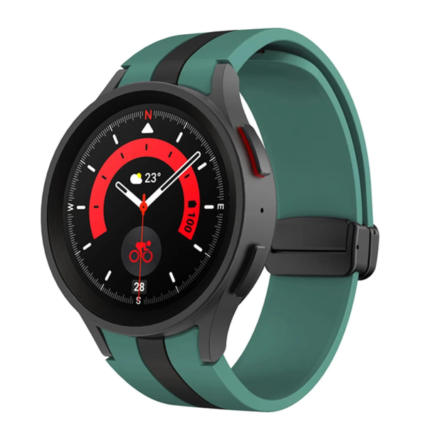 Silikonrem till Samsung Galaxy Watch 5 Pro 45 mm Galaxy Watch 6 5 4 44 mm 40 mm magnetiskt spänne för watch 6 Classic 43 47 mm Green Black Watch 5Pro 45mm